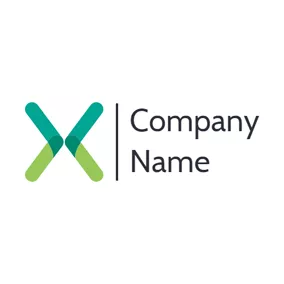 Combination Logo Special Green Letter X logo design