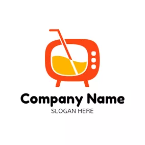 Drinking Logo Special Orange Juice and Lovely Tv logo design