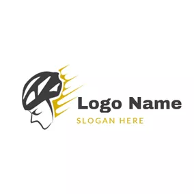 Biking Logo Speed and Crash Helmet logo design