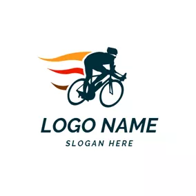 賽跑Logo Speed Bicycle Rider and Bike logo design