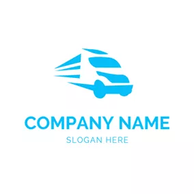 Moving Logo Speed Blue Truck Icon logo design