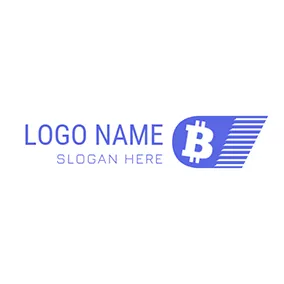 Logótipo B Speed Moving Bitcoin logo design