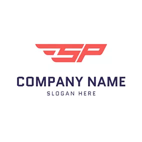Pロゴ Speed Simple Letter S P logo design