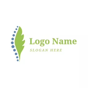 理疗 Logo Spine and Medicinal Herb logo design