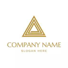 Golden Logo Spiral Yellow Triangle Combined Pyramid logo design