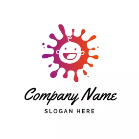 Creativity Logo Splash and Baby Head logo design