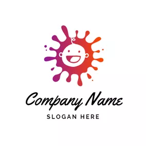 Happy Logo Splash and Baby Head logo design