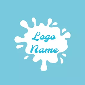 乳製品 Logo Splash Pure Milk Pattern logo design