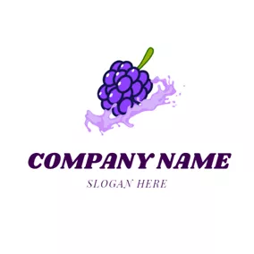ドリンクのロゴ Splash Water and Mulberry logo design