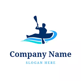 Man Logo Sportsman Paddle and Kayak logo design