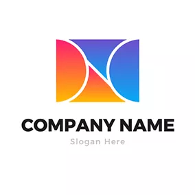 コラージュロゴ Spotlight Gradient Geometry Combine logo design