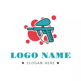 Gun Logo Spray Paint and Paintball Gun logo design