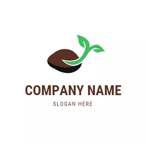 增長/生長 Logo Sprout and Brown Seed logo design