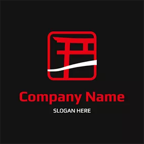 Logótipo Chinês Sqaure Gate Cloud Dojo logo design