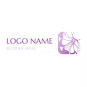百合 Logo Square Abstract Lily logo design