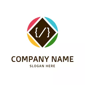 Logótipo Colorido Square and Code Symbol logo design