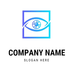 光學 Logo Square and Eye logo design