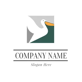 鵜鶘 Logo Square and Fly Pelican logo design