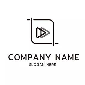 Channel Logo Square and Play Button logo design