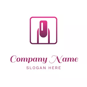 美甲店 Logo Square and Shiny Nails logo design