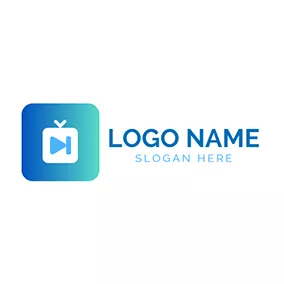 播放鍵logo Square and Video Icon logo design