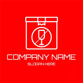 Cup Logo Square Box Circle Cup Fragile logo design