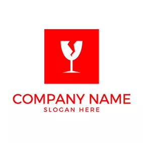 Square Logo Square Cup Simple Fragile logo design