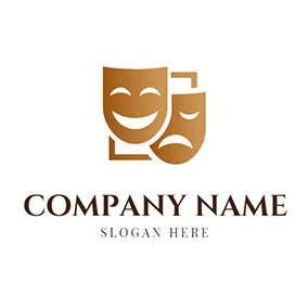 表演logo Square Facial Makeup Drama logo design