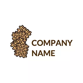 Shape Logo Square Grid Delicious Waffle logo design