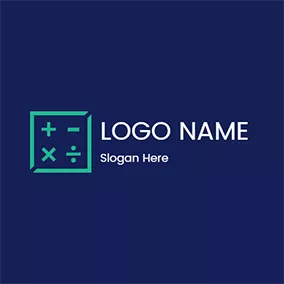Green Logo Square Math Rule and Calculate logo design