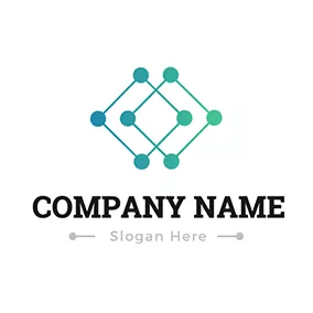 Chemical Logo Square Overlapping Molecule logo design