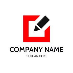 Shape Logo Square Pen Editing logo design