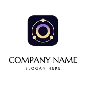 System Logo Square Planet and Galaxy logo design