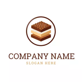餡餅 Logo Square Shape and Brownie logo design