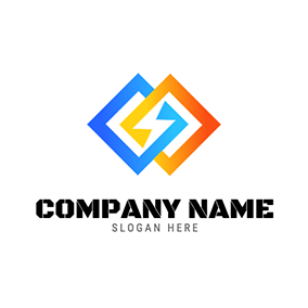Creative Logo Square Shape Linked Flash logo design
