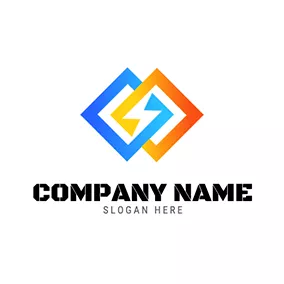 Shape Logo Square Shape Linked Flash logo design