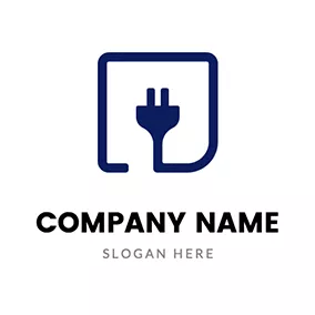 産業ロゴ Square Wire and Plug logo design
