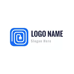 插頭logo Square Wire Plug logo design