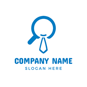 Blue Logo Staff Magnifier Design Search logo design