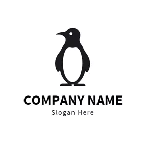 企鵝 Logo Standing and Decorous Penguin logo design
