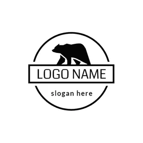 獣ロゴ Standing Black Bear logo design