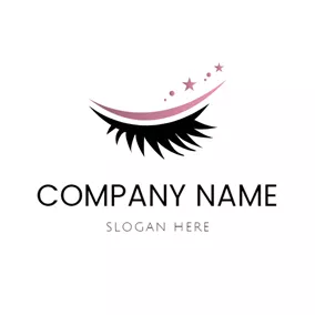 Female Logo Star Decorative Eyeshadow and Eyelash logo design