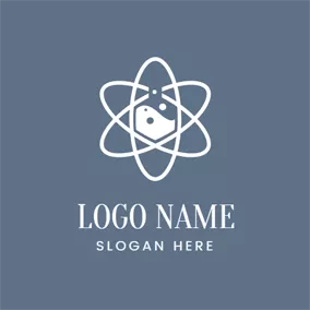 化學 Logo Star Shaped Structure and Chemistry logo design