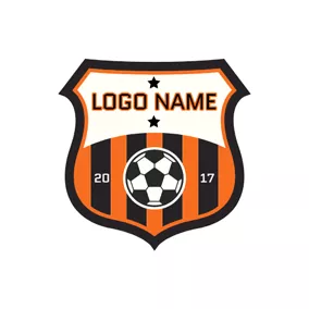 広告ロゴ Star Soccer Ball Badge logo design