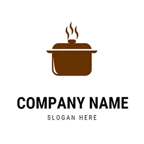 平底锅 Logo Steam and Simple Pan logo design
