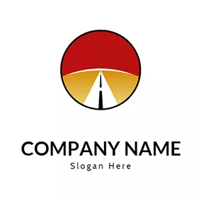 Highway Logo Steering Wheel and Road logo design