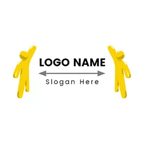 Social Distancing Logo Stereoscopic and Abstract Human logo design
