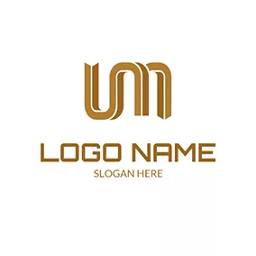 Logótipo M Stereoscopic Line Letter U M logo design
