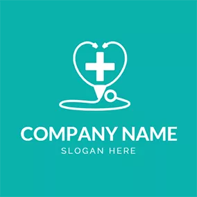 First Aid Logo Stethoscope and Cross logo design