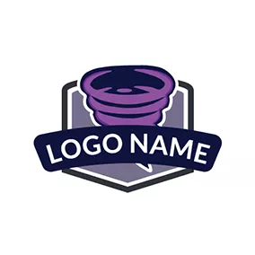 暴風雨 Logo Storm and Polygon logo design